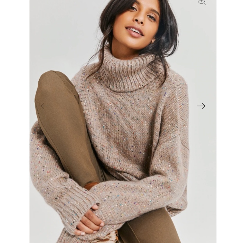 🆕 Charcoal Recycled Knit Ribbed Funnel Neck Sweater *Various colors available - Picture 4 of 5